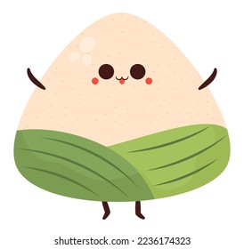 cute zongzi design over white