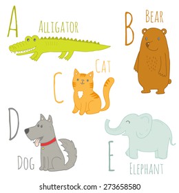 Cute Zoo Alphabet Vector B C Stock Vector (Royalty Free) 273658580 ...