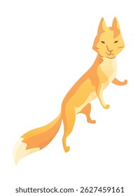 Cute zoo animal. Colorful hand drawn baby zoo wildlife, decorative cartoon fox. Vector illustration in cartoon style