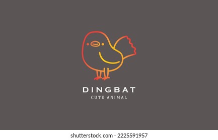Cute zoo birds animals dingbat gradient minimalist creative simple logo design 