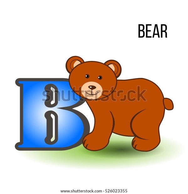 Cute Zoo English Alphabet B Cartoon Stock Vector (Royalty Free ...