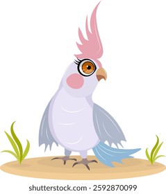 Cute zoo. Vector birds. Cute parrot. Vector animals collection. Children's flat vector illustrations.