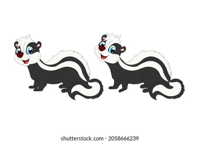 cute zorilla animal cartoon illustration