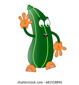 Cute Zucchini Cartoon Vector Illustration Stock Vector (Royalty Free ...