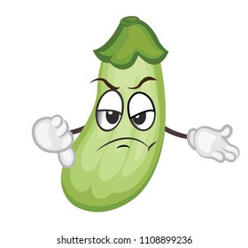 cute zucchini character. cartoon vector illustration