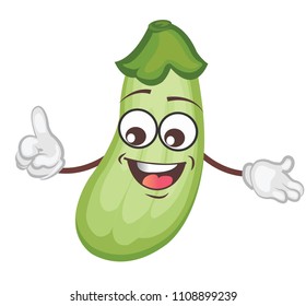 cute zucchini character. cartoon vector illustration