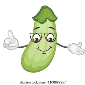 cute zucchini character. cartoon vector illustration