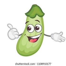 cute zucchini character. cartoon vector illustration