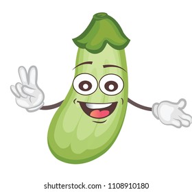 cute zucchini character. cartoon vector illustration