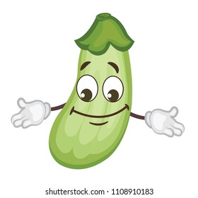 cute zucchini character. cartoon vector illustration