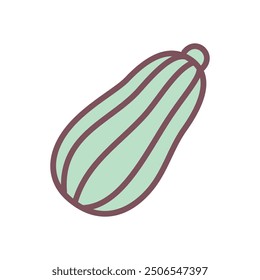 
Cute zucchini icon. Hand drawn illustration of a marrow isolated on a white background. Vector 10 EPS.