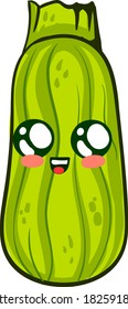 Cuto zucchini, ilustración, vector sobre fondo blanco