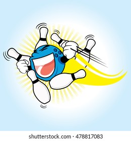 Cute-Blue-Bowling-Ball-Vector
