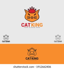 CuteCat logo design vector template