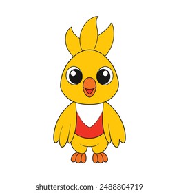 Cute-cockatoo-full-body-vector-illustration, this is a editable file.