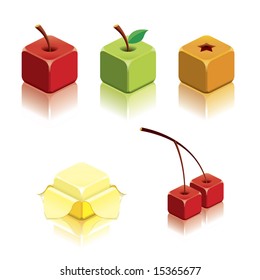 In CuteCubeWorlds everythings is in cube shape even fruits like apple, orange, banana and cherry.