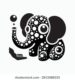 Cutefull Bubbles elephent Logo Design