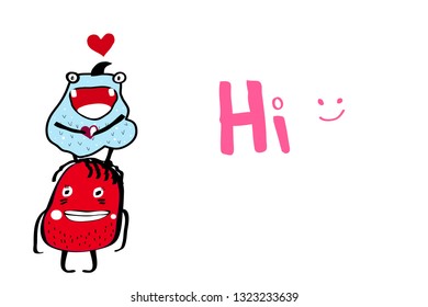 cute,funny,ugly doodle monsters hand draw vector cartoon for your design  ,T-shirt print or canvas 