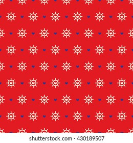 Cutel Hearts And Graphic Seamless Pattern Background Vector