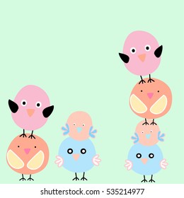 cute,lovely,doodle  bird vector