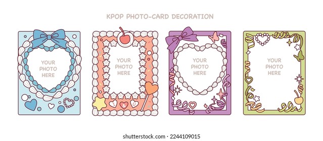 A cutely decorated photo card frame. A template for your photo.