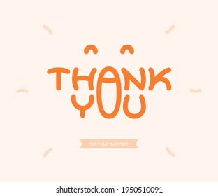 A cutely designed Thank you logo that can be used for thank you cards or thank you messages.