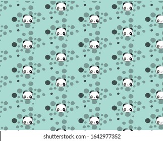 cuten panda seamless pattern vector 