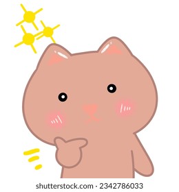 The cuteness of the brown cat cartoon with various poses On white background . Vector illustration.