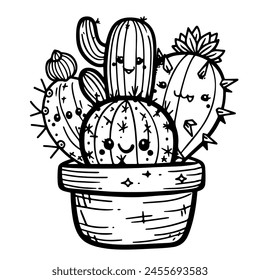 Cuteness Overflow: Kawaiicore Cactus Coloring Fiesta Unfolds!