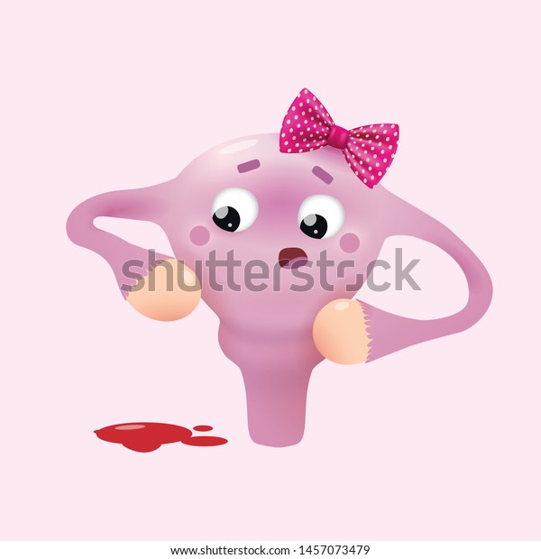 Cuterus Cute Human Uterus Organ Bleeding Stock Vector (Royalty Free ...