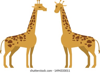 Cutes giraffe's isolated vector illustration