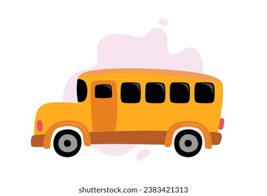 Cutes school bus Vector. Flat icon illustration.