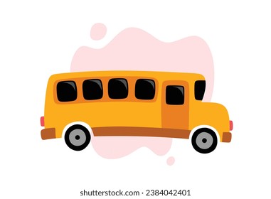 Cutes school bus Vector. Flat icon illustration.