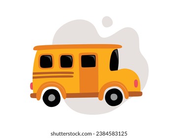 Cutes Schule Bus Vector. Flaches Icon Illustration.