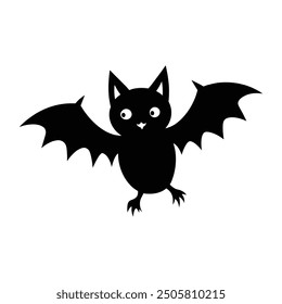 cute-spooky-bats-silhouette-vector illustration, this is a editable file.