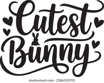 Cutest Bunny typography t-shirt design