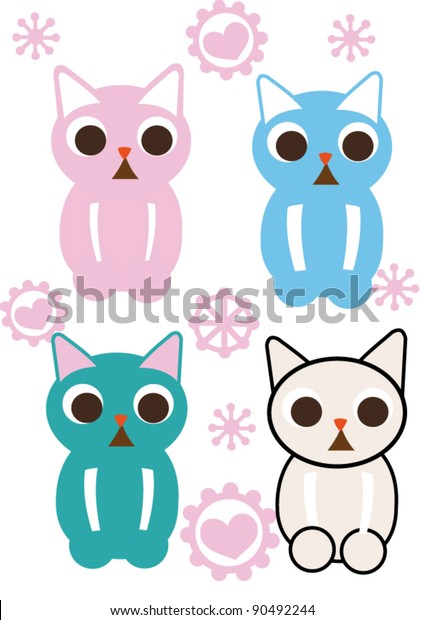 Cutest Cats Stock Vector Royalty Free 90492244