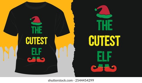 the cutest elf christmas t shirt season design 