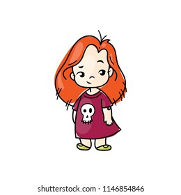 Cutest kid in halloween suit. Illustration isolated on white background. Design element for print, t-shirt, poster, card, banner. Vector illustration