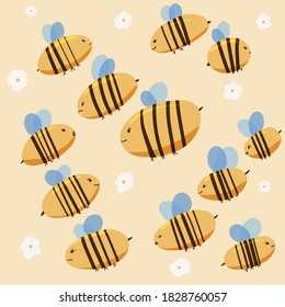 cutest little bees flying on the flower