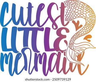 Cutest Little Mermaid - Mermaid Illustration