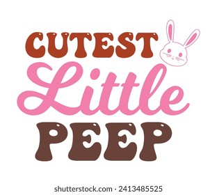 Cutest little peep T-shirt, Happy Easter Shirts, Hunting Squad, Easter Quotes, Easter for Kids, March Shirt, Welcome Spring, Cut File For Cricut And Silhouette