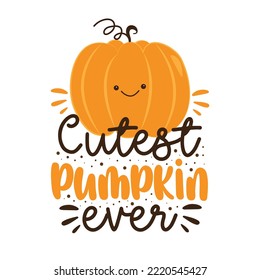 Cutest pumpkin ever - cute pumpkin face. Good for greeting card, T shirt print, baby clothes, label, and other decoartion.