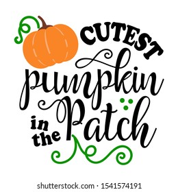 Cutest Pumpkin in the patch vector   Pumpkin digital files  Fall decor  Thanksgiving  signs  Autumn Fall drawing  Isolated transparent background 