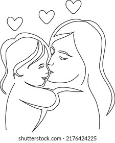 A Cutest Seen Ever Of a mom Love Vector Art Eps Format 