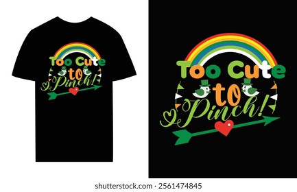 Cutest St. Patrick's Day T-Shirt design black and white colour  background.