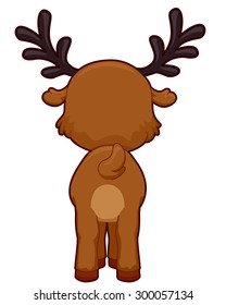 Cutesy Illustration Featuring the Back of a Reindeer