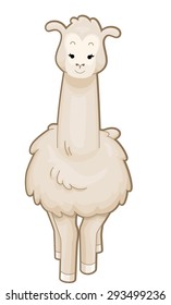 Cutesy Illustration of a Llama Standing Gracefully