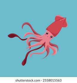 a cutet little Squid with a eight legs