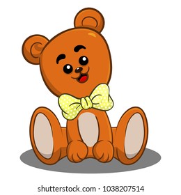 CuteTeddy Bear Sitting cartoon vector